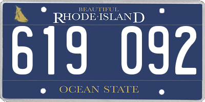 RI license plate 619092
