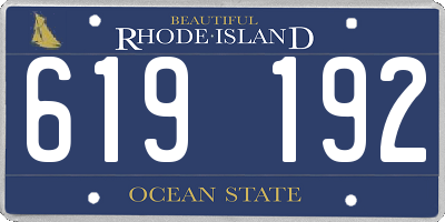 RI license plate 619192