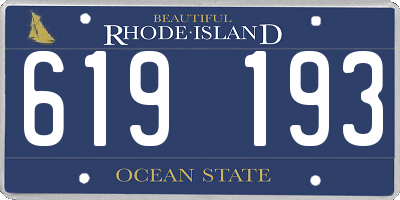 RI license plate 619193