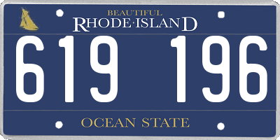 RI license plate 619196