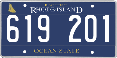 RI license plate 619201