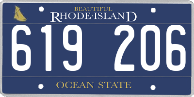 RI license plate 619206