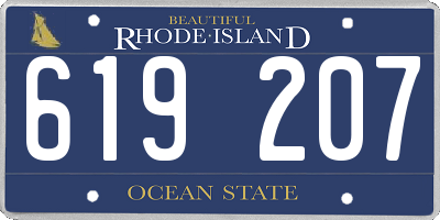 RI license plate 619207