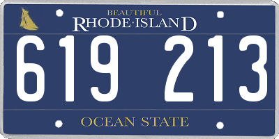 RI license plate 619213