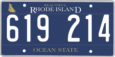 RI license plate 619214
