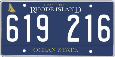 RI license plate 619216