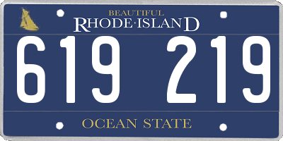 RI license plate 619219