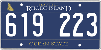 RI license plate 619223