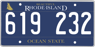 RI license plate 619232