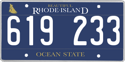 RI license plate 619233