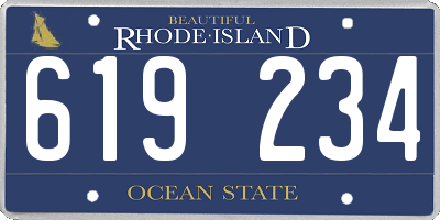 RI license plate 619234