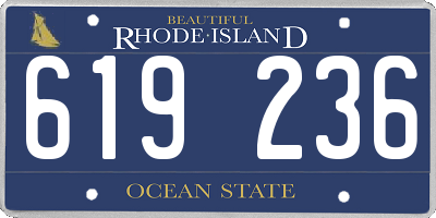 RI license plate 619236