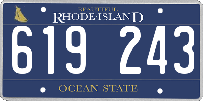 RI license plate 619243
