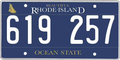 RI license plate 619257