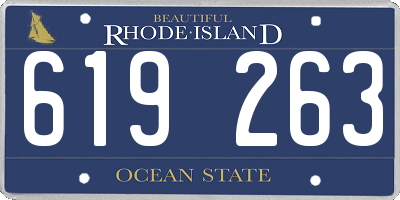 RI license plate 619263