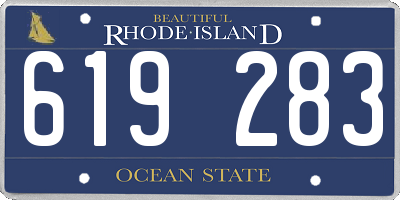 RI license plate 619283