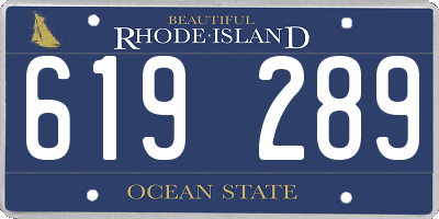 RI license plate 619289