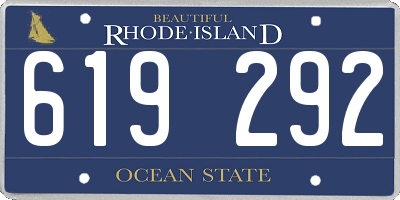 RI license plate 619292