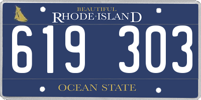 RI license plate 619303