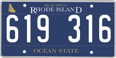 RI license plate 619316