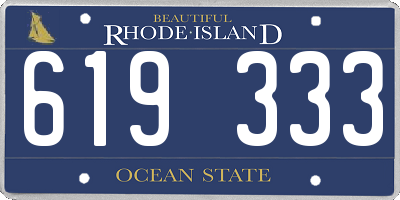 RI license plate 619333