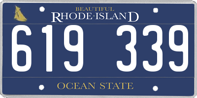 RI license plate 619339