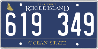 RI license plate 619349