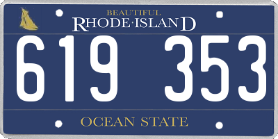 RI license plate 619353