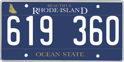 RI license plate 619360