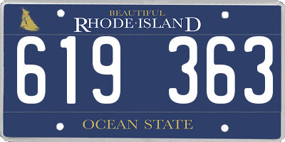 RI license plate 619363