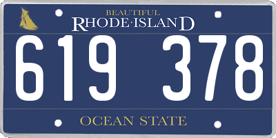 RI license plate 619378