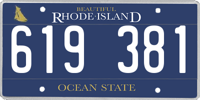 RI license plate 619381