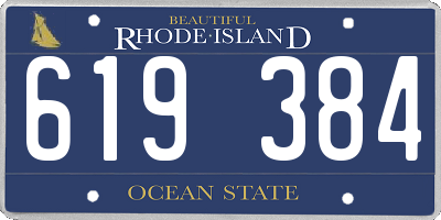 RI license plate 619384