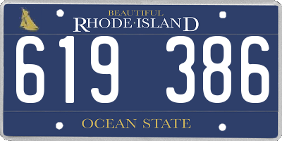 RI license plate 619386