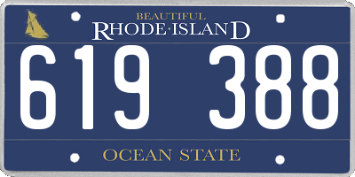 RI license plate 619388