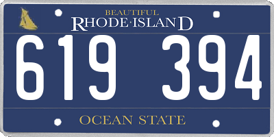 RI license plate 619394