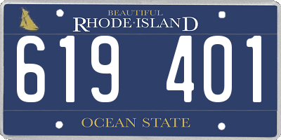 RI license plate 619401
