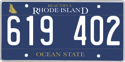 RI license plate 619402