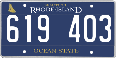 RI license plate 619403