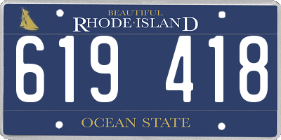 RI license plate 619418