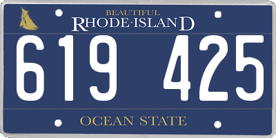 RI license plate 619425