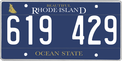 RI license plate 619429