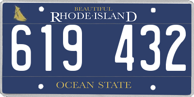 RI license plate 619432