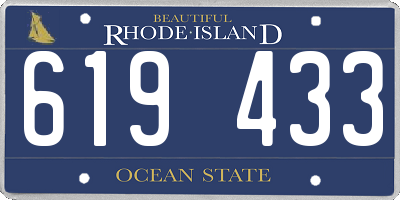 RI license plate 619433