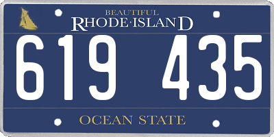 RI license plate 619435