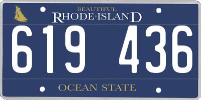 RI license plate 619436