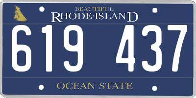 RI license plate 619437