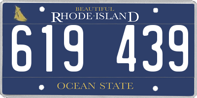RI license plate 619439