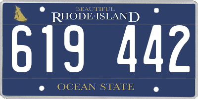 RI license plate 619442