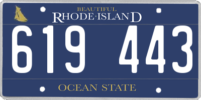 RI license plate 619443